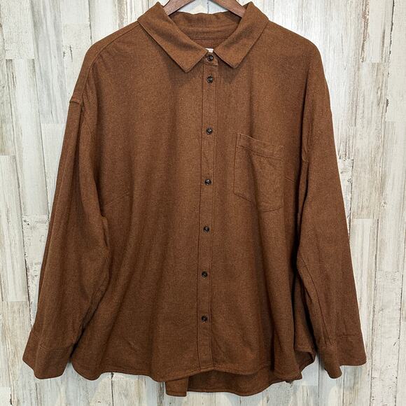 Madewell Tops - Madewell Womens Flannel Kempton Shirt Brown 3X Button Down Preppy Western EUC